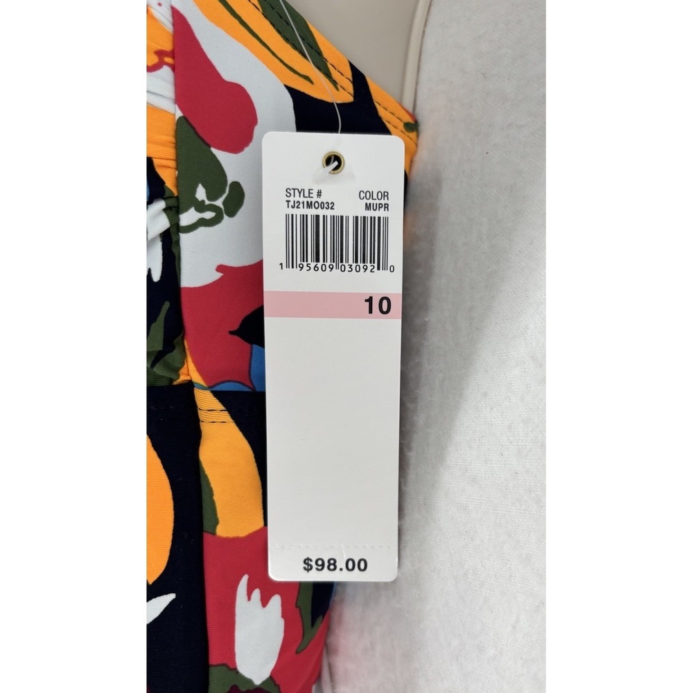 Anne Cole One Piece Shirred Swimsuit Size 10 Removable Straps New With Tags - Picture 5 of 8